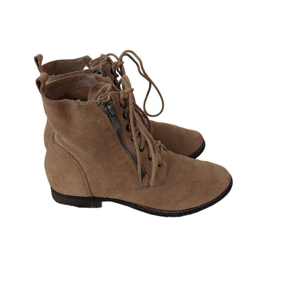 Sam Edelman Mackay Womens Size 6 Ankle Boots Brown Nubuck Side Zip Combat Style - Picture 3 of 11